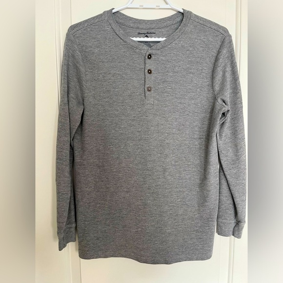 Tommy Bahama Other - TOMMY BAHAMA Grey Neutral Basic Henley Long Sleeve T-shirt sz 16